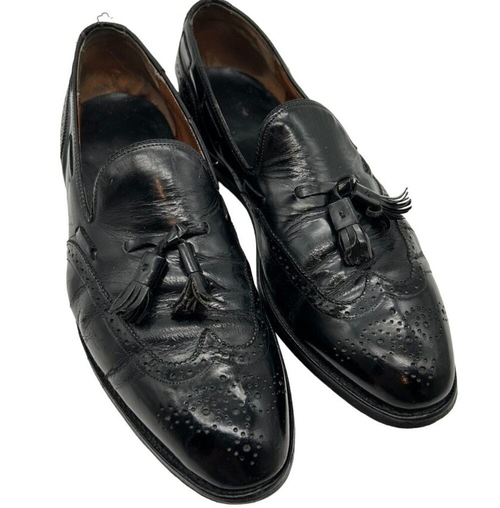 Allen Edmonds Manchester Black Leather Wingtip Tassel Loafer Men 10.5 USA Made